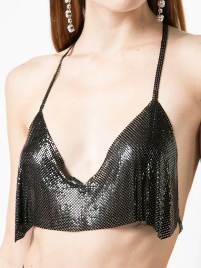 Shop Fannie Schiavoni Cropped Chainmail Top In Black