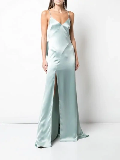 Shop Zac Zac Posen Eileen Metallic Gown In Blue