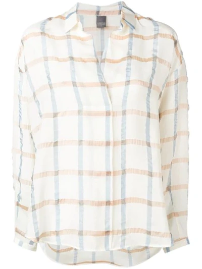 Shop Lorena Antoniazzi Check Long-sleeve Top In Neutrals