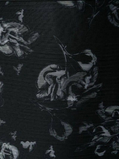 Shop Dorothee Schumacher Tiered Floral Printed Sheer Skirt In Black