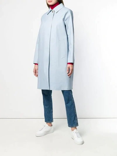 Shop Mackintosh Pale Blue Bonded Cotton Coat Lr-020