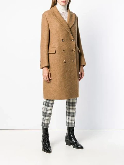 Shop Ermanno Scervino Double Breasted Coat In Brown