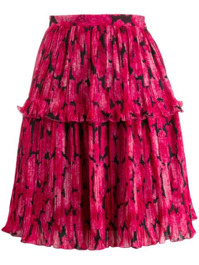 Shop Kenzo Tiered Two Tone Skirt - Pink