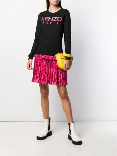 Shop Kenzo Tiered Two Tone Skirt - Pink