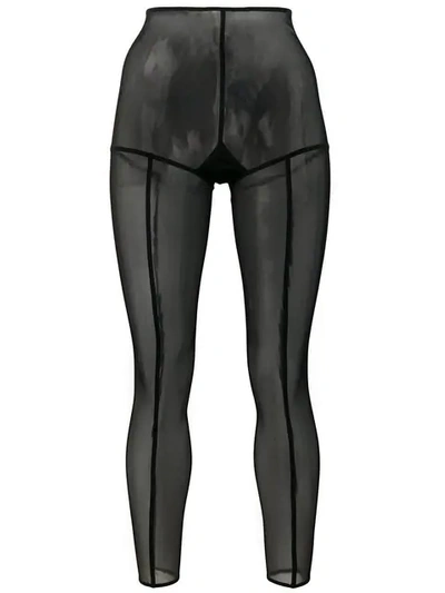 Shop Ann Demeulemeester Footless Solid Stripe Tights In Black