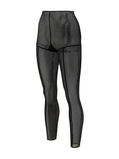 Shop Ann Demeulemeester Footless Solid Stripe Tights In Black