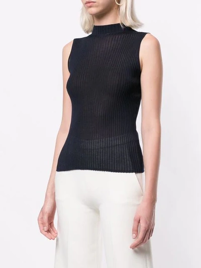 BALLSEY HIGH NECK SLEEVELESS TOP - 蓝色