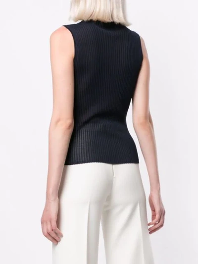 BALLSEY HIGH NECK SLEEVELESS TOP - 蓝色