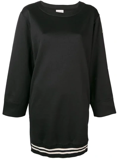 Shop Moncler Scuba Sweatshirt Dress In Black