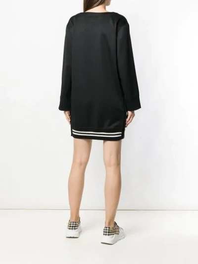 Shop Moncler Scuba Sweatshirt Dress In Black