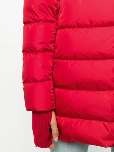 Shop Herno Hooded Padded Coat - Red