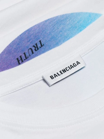 Shop Balenciaga Printed Fitted T-shirt - White