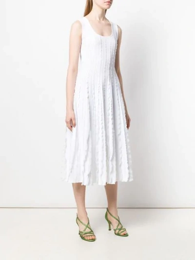 ANTONINO VALENTI RUFFLED MIDI DRESS - 白色