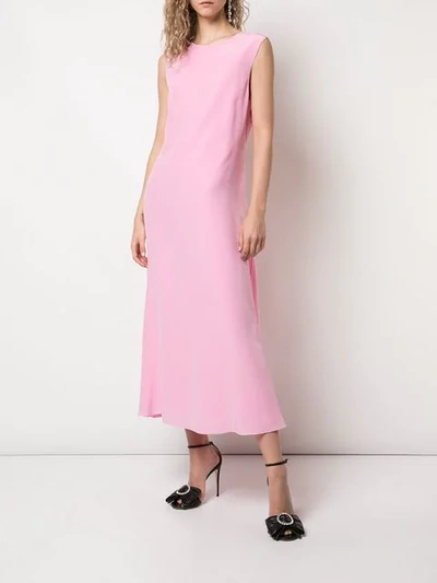 Shop Rochas Tie-back Maxi Dress In Pink