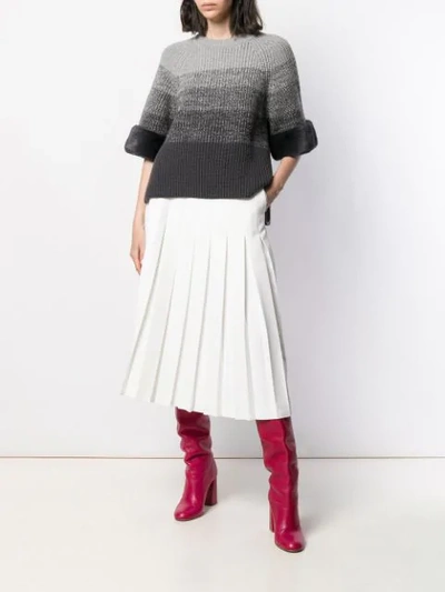Shop Fendi Gradient Knitted Jumper In Grey