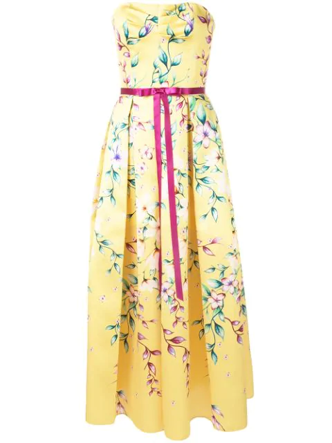 yellow midi tea dress