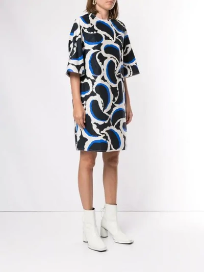 Shop Marni Teardrop Print Dress In Blue