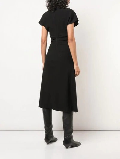 Shop Proenza Schouler Textured Crepe Short Sleeve Dress In Black
