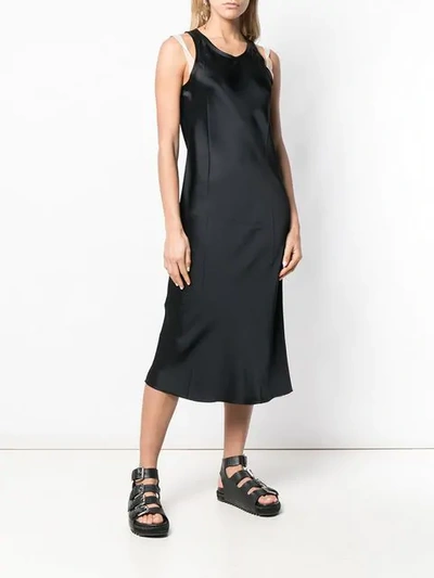 Shop Helmut Lang Sleeveless Midi Dress In Black