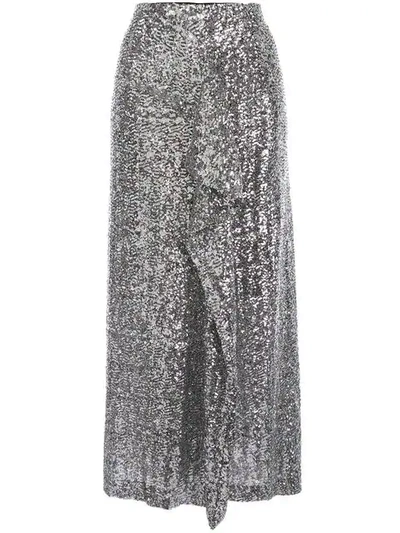 Shop Roland Mouret Lowit Sequin Pencil Skirt In Silver