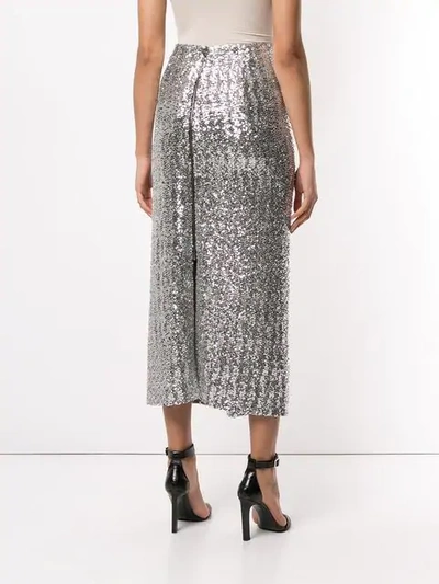 Shop Roland Mouret Lowit Sequin Pencil Skirt In Silver