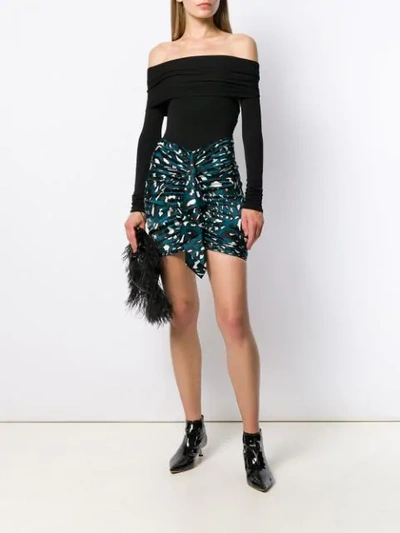 Shop Alexandre Vauthier Draped Detail Mini Skirt In Blue