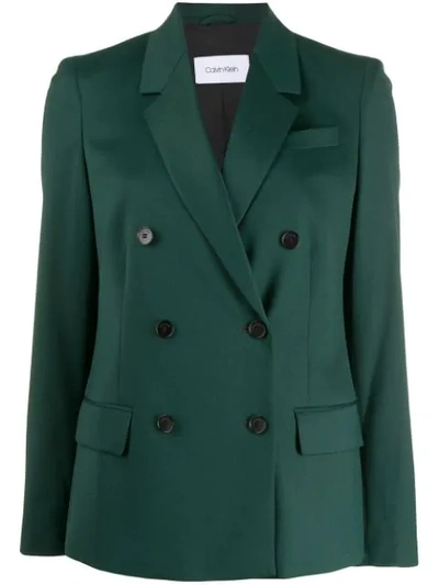Shop Calvin Klein Classic Double-breasted Blazer In 306 Ck Pine