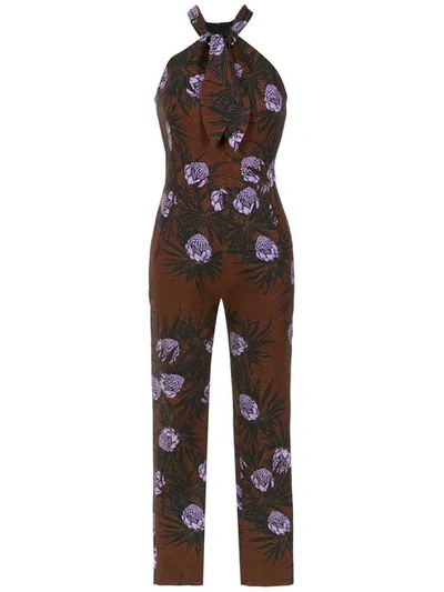 Shop Andrea Marques Printed Jumpsuit In Multicolour