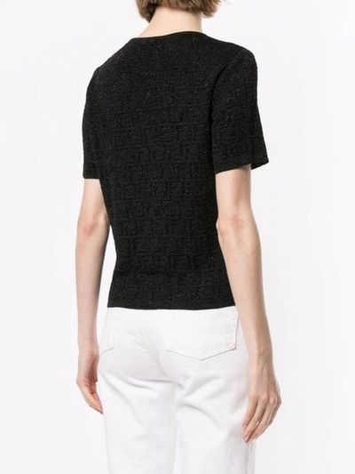 Pre-owned Fendi Short Sleeve Top In Black