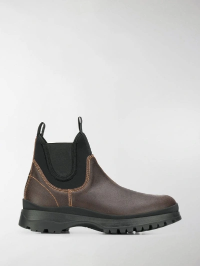 Shop Prada Slip-on Boots In Brown