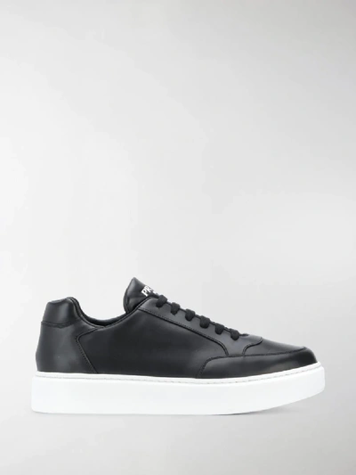 Shop Prada Thick Sole Sneakers In Black