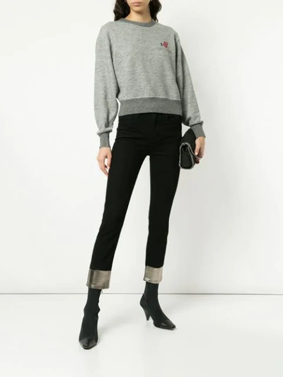 Shop Rag & Bone Cropped Sweatshirt In Grey