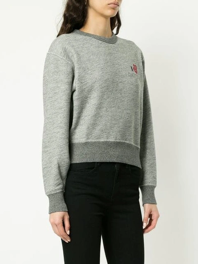 Shop Rag & Bone Cropped Sweatshirt In Grey