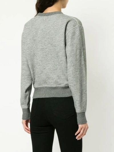 Shop Rag & Bone Cropped Sweatshirt In Grey