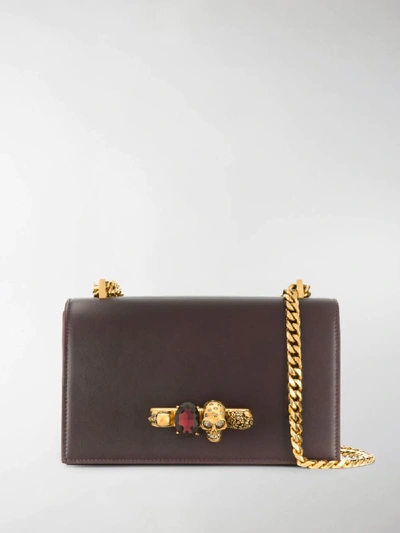 Shop Alexander Mcqueen Skull Knuckle Duster Bag In Purple