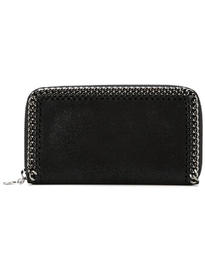 Shop Stella Mccartney Falabella Top Zip Wallet In Black