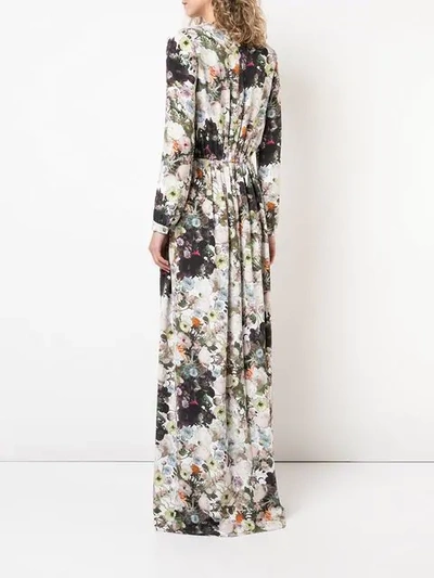 Shop Adam Lippes Long Floral Dress In Multicolour