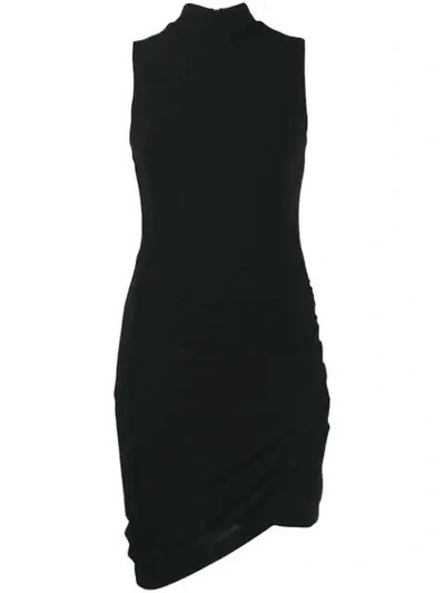 Shop Balmain Draped Mini Dress In Black