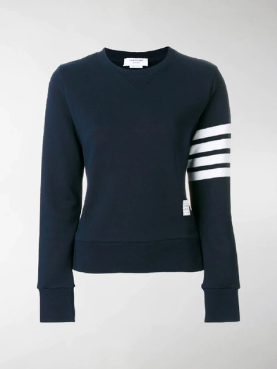 Thom Browne Navy Classic Four Bar Sweatshirt In Blue | ModeSens
