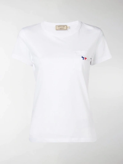 Shop Maison Kitsuné Fox Patch T-shirt In White