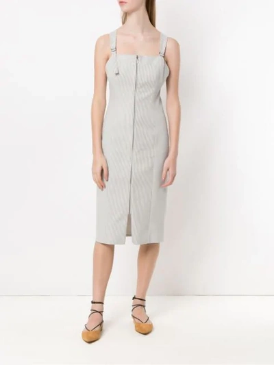 Shop Tufi Duek Midi Striped Dress In Grey