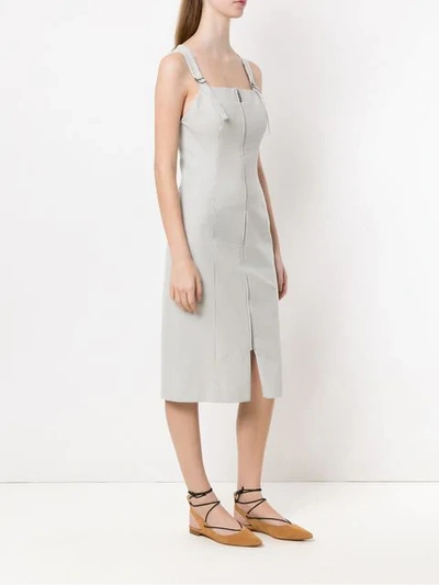 Shop Tufi Duek Midi Striped Dress In Grey