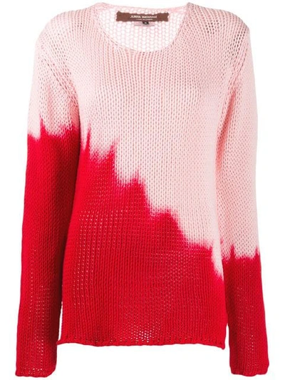 Shop Junya Watanabe Dip Die Knitted Sweater In Pink