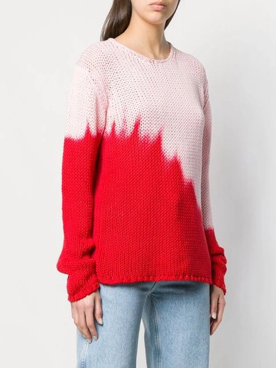Shop Junya Watanabe Dip Die Knitted Sweater In Pink