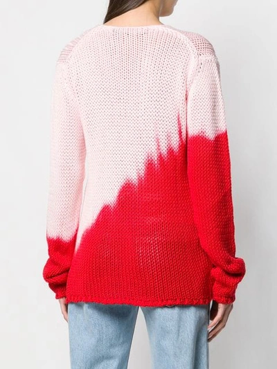 Shop Junya Watanabe Dip Die Knitted Sweater In Pink