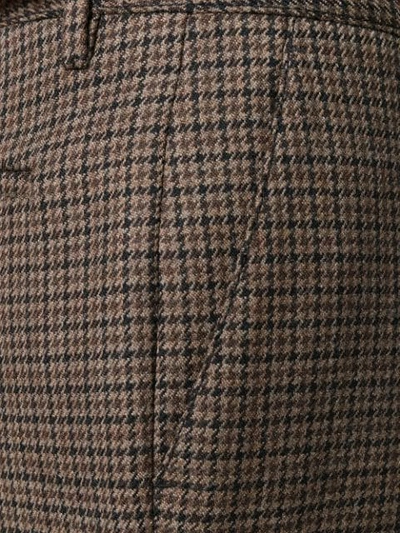 Shop Prada Checked Cropped Trousers In Brown