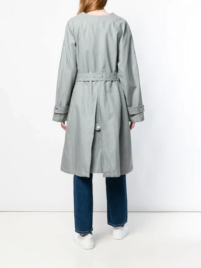 MACKINTOSH SLATE LINEN V-NECK COAT LM-096B 