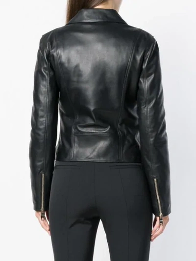 Shop Versus Safety Pin Detail Biker Jacket - Black