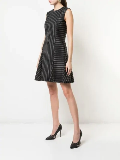 Shop Jason Wu Collection Striped Flared Dress In Black