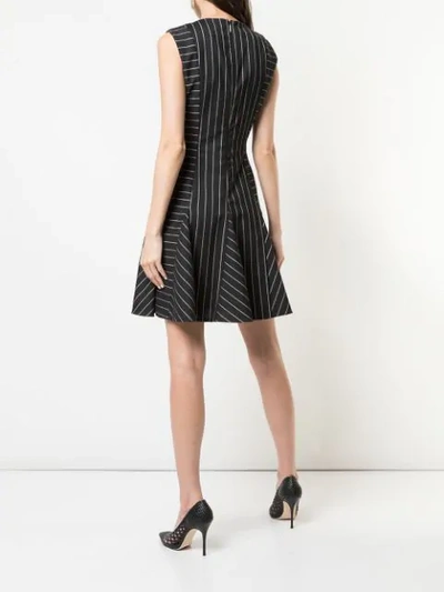 Shop Jason Wu Collection Striped Flared Dress In Black